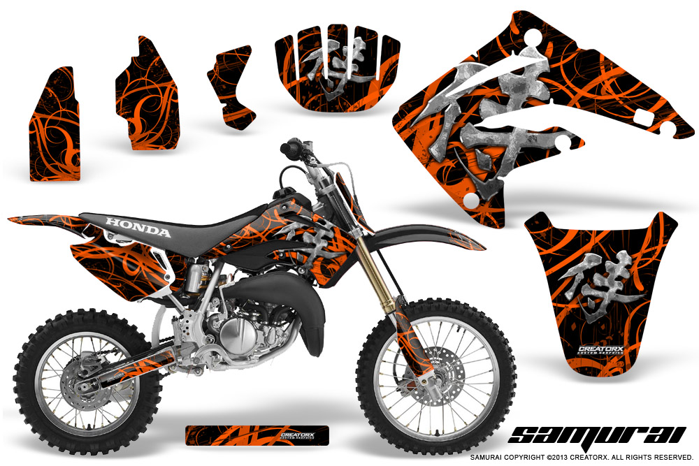 Honda CR85 03-07 Graphics Kit Samurai Orange Black NP